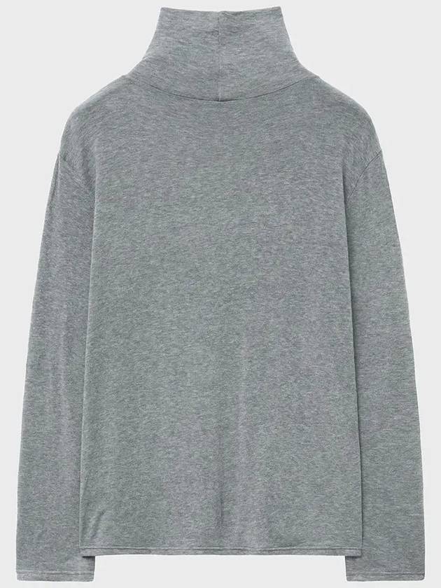 Wool Silky Roll Neck T Shirt Melange Gray - NOIRER - BALAAN 10