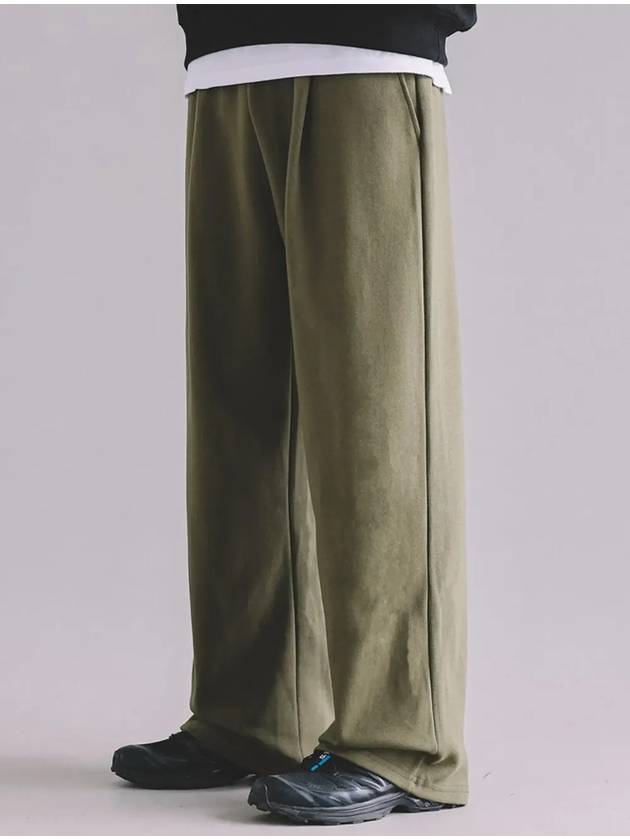 One Tuck Banding Sweat Wide Pants Khaki - MACASITE - BALAAN 2