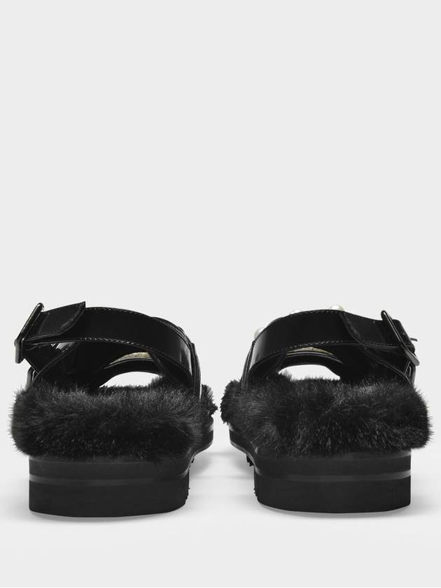 Multi-Strap Track Sandal in Black Pearl Leather - SIMONE ROCHA - BALAAN 4