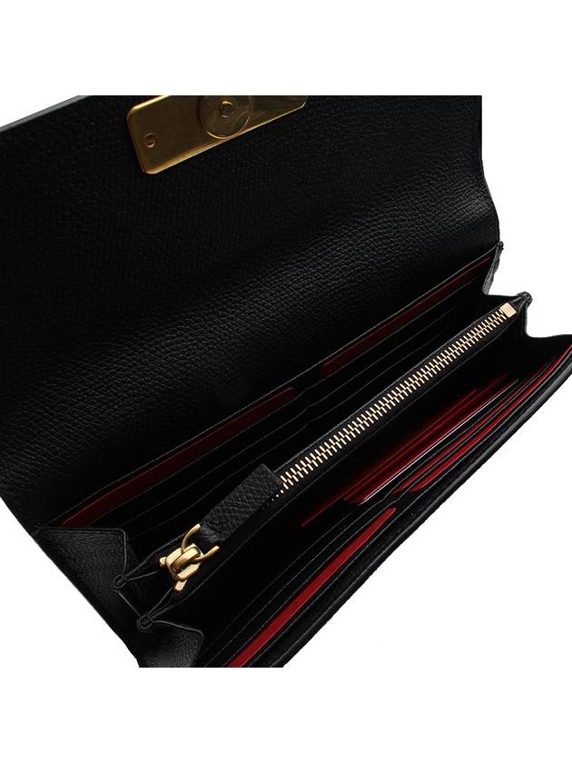 Black logo leather long wallet - VALENTINO - BALAAN 4