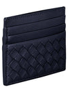 sheepskin card wallet navy - BOTTEGA VENETA - BALAAN.