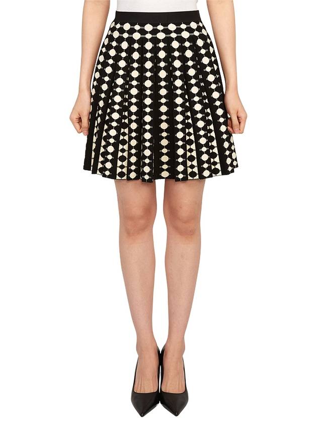 Viscose Jacquard Mini Pleated Skirt Black - TORY BURCH - BALAAN 1