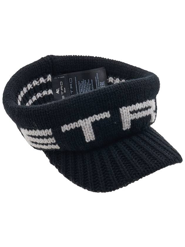 Wool Knit Visor Hat Black - ETRO - BALAAN 5