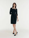 STRING NECKLINE MIDI DRESS BLACK - CLAIR DE SAGE - BALAAN 2