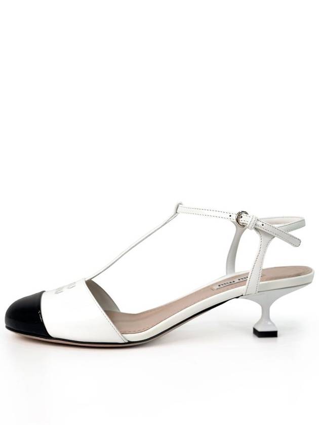 37 MiuMiu T Strap Patent Slingback Sandals Two Tone - MIU MIU - BALAAN 1