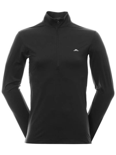 Luke Half Zip Up Mid Long Sleeve T-Shirt Black - J.LINDEBERG - BALAAN 2