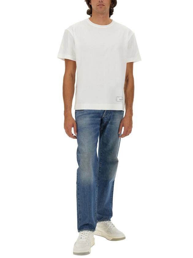 Logo Label Cotton Long Sleeve T-Shirt White - VALENTINO - BALAAN 3