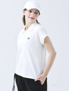 Doyou Know MC Women s Cotton Pique Lace Decorated White Short Sleeve T Shirt DO3242TS005 - DOYOUKNOWMC GOLF WEAR - BALAAN 3