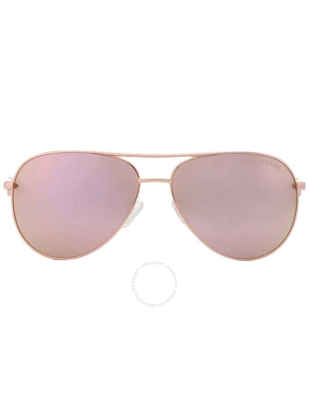 Guess Factory Brown Pink Mirror Pilot Ladies Sunglasses GU7295 28G 60 - GUESS - BALAAN 1