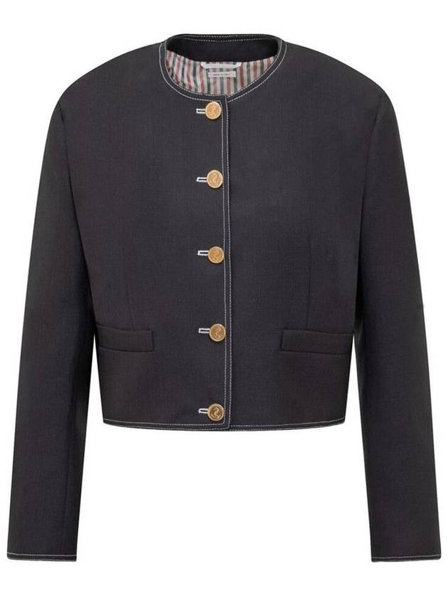 RWB detail wool crop jacket FBC893A00473 - THOM BROWNE - BALAAN 2