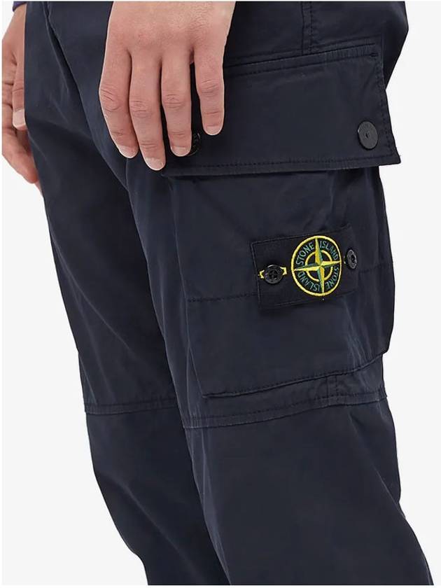 Wappen Patch Cotton Straight Pants Navy - STONE ISLAND - BALAAN 6