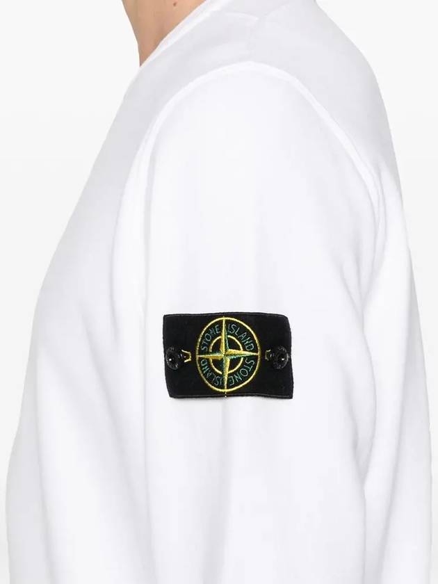 Wappen Patch Crew Neck Cotton Sweatshirt White - STONE ISLAND - BALAAN 6