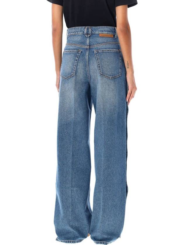 snap wide jeans blue - STELLA MCCARTNEY - BALAAN 3