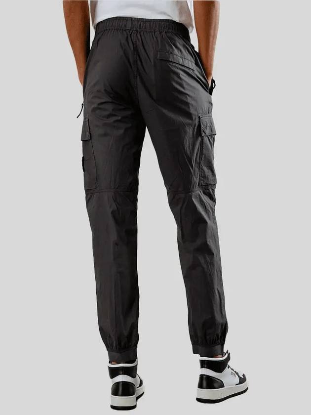 Stretch Cotton Tela Paracadute Cargo Straight Pants Dark Grey - STONE ISLAND - BALAAN 4