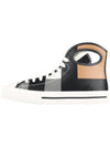 Check Porthole Detail High Top Sneakers - BURBERRY - BALAAN 4