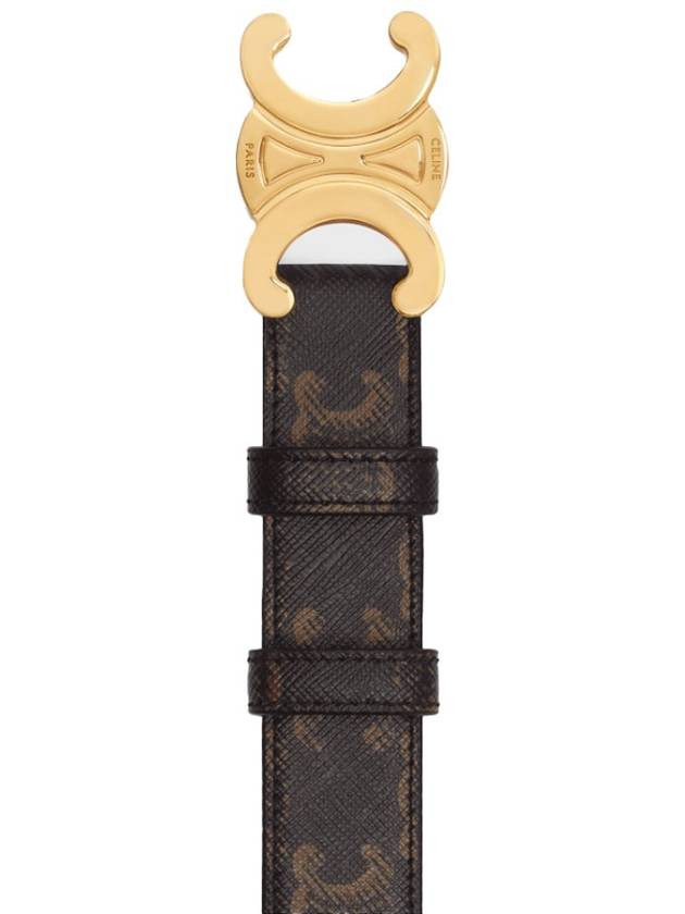 Monogram Triomphe Buckle Medium Leather Belt Tan - CELINE - BALAAN 4