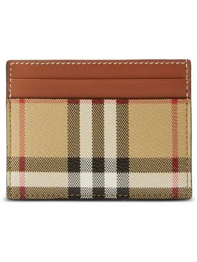 Check Print Leather Card Holder Beige - BURBERRY - BALAAN 3