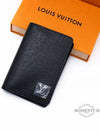 Pocket Organizer Taiga Leather Card Wallet Black - LOUIS VUITTON - BALAAN 2