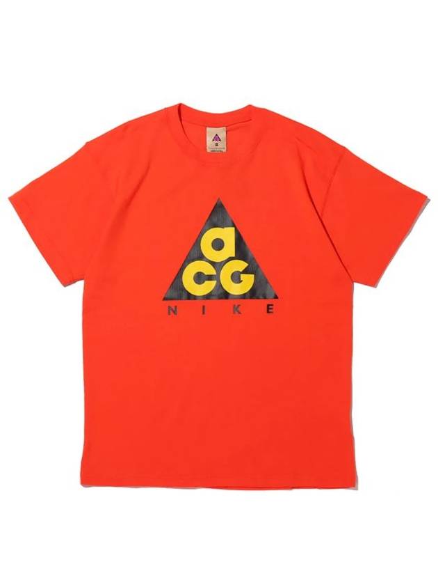 ACG Giant Logo Short Sleeves T-Shirt Habanero Red - NIKE - BALAAN 4