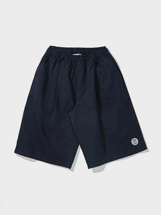 Washed Cotton Half Banding Pants Navy - FFEFF STUDIO - BALAAN 2