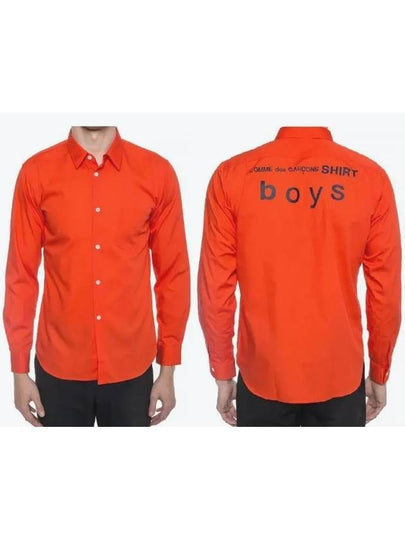 Back Logo Long Sleeve Shirt Orange - COMME DES GARCONS - BALAAN 2