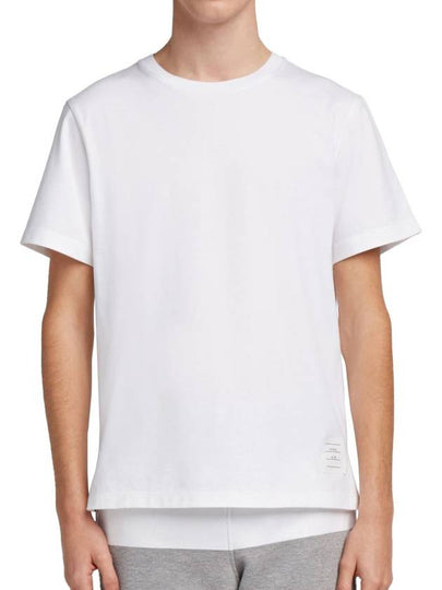 Men's Side Slit Relaxed Short Sleeve T-Shirt White - THOM BROWNE - BALAAN 2