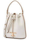 T Timeless Leather Micro Logo Bucket Bag White - TOD'S - BALAAN 3