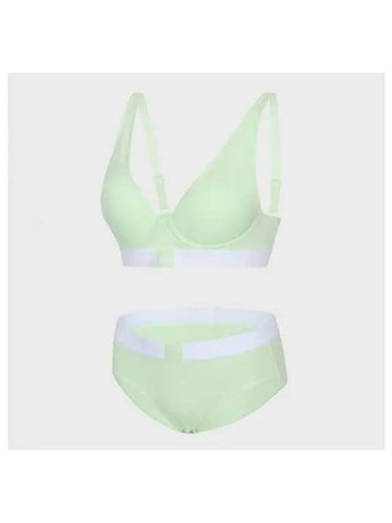 adidas UNDERWEAR No Wire Trefoil Vivid Bra Panties 1 Set LIME - ADIDAS - BALAAN 1