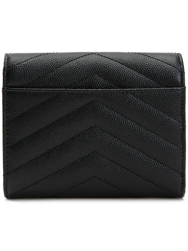 Matelasse Monogram Quilting Flap Half Wallet Black - SAINT LAURENT - BALAAN 3