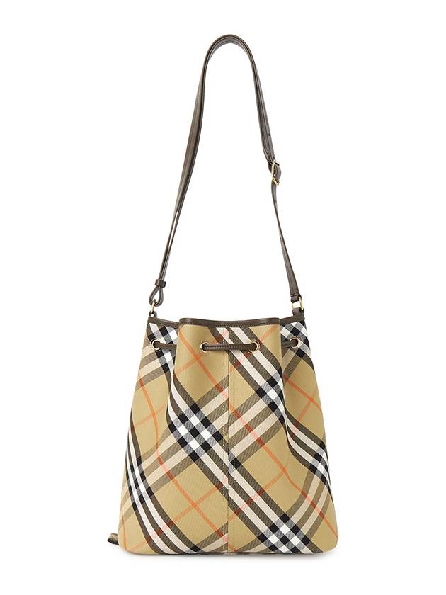 Check Cotton Bucket Bag Beige - BURBERRY - BALAAN 4