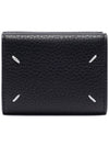 Trifold Stitched Leather Half Wallet Black - MAISON MARGIELA - BALAAN 5