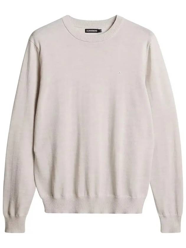 Men's Keane Crew Neck Merino Sweater Moonbeam - J.LINDEBERG - BALAAN 3