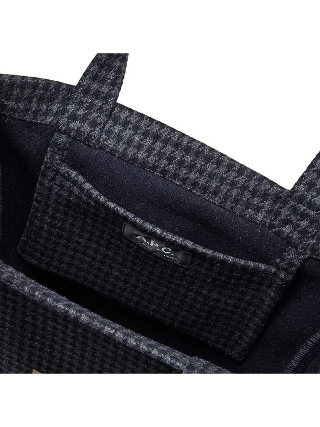 Ru Houndstooth Wool Eco Bag Navy - A.P.C. - BALAAN 4