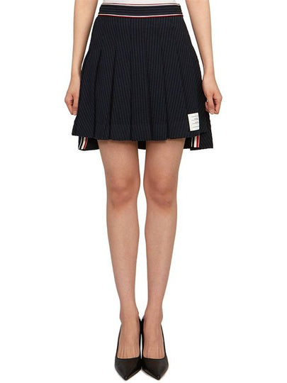 University Striped Mini Pleated Skirt Navy - THOM BROWNE - BALAAN 2