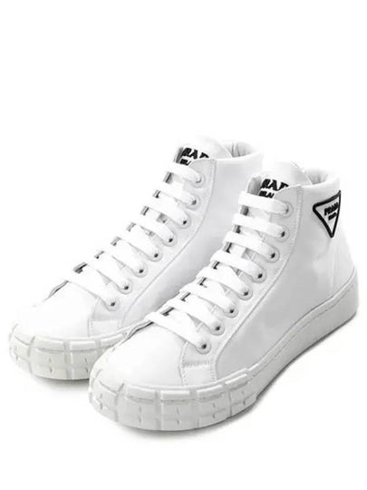 Triangle Logo High Top Sneakers White - PRADA - BALAAN 2