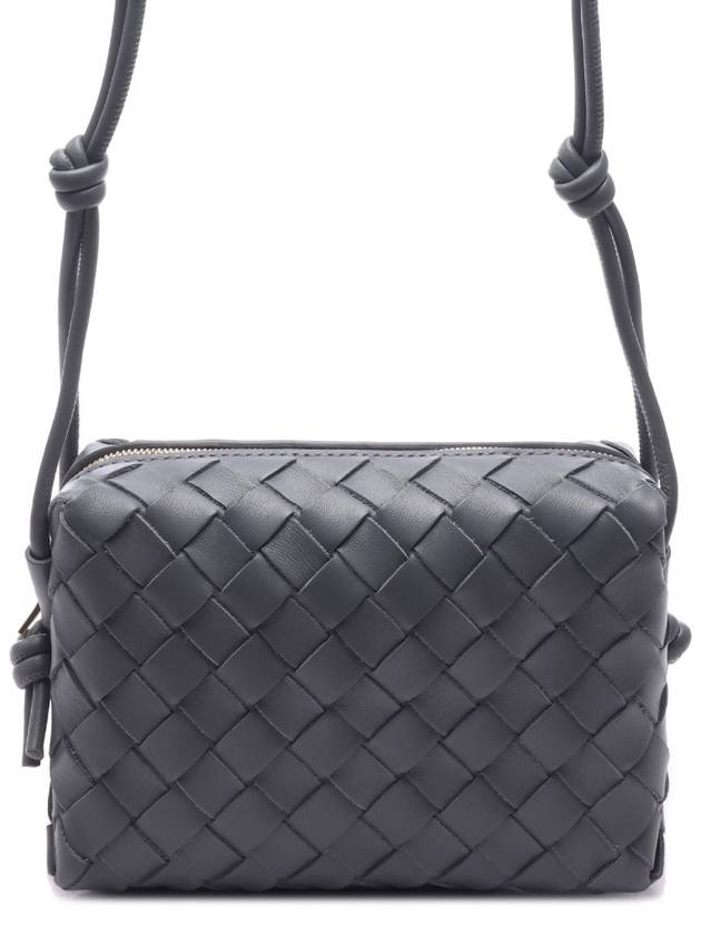 Intrecciato Loop Small Leather Cross Bag Thunder - BOTTEGA VENETA - BALAAN 2