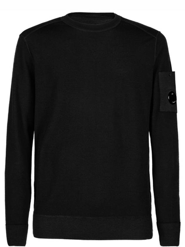 Merino Wool Plain Knit Top Black - CP COMPANY - BALAAN 2