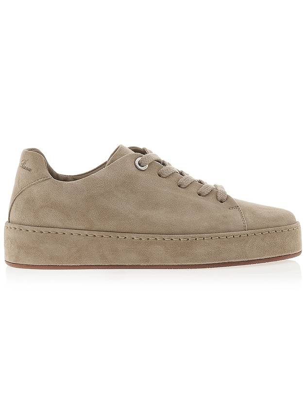 Women's Nuage Suede Goat Skin Low Top Sneakers Cashew Butter - LORO PIANA - BALAAN 3