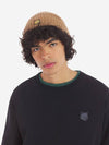 Bold Fox Head Patch Ribbed Beanie Golden Brown - MAISON KITSUNE - BALAAN 7