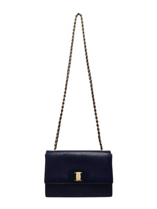 Ferragamo 21 E480 gold bara decorated navy genie chain cross bag - SALVATORE FERRAGAMO - BALAAN 4