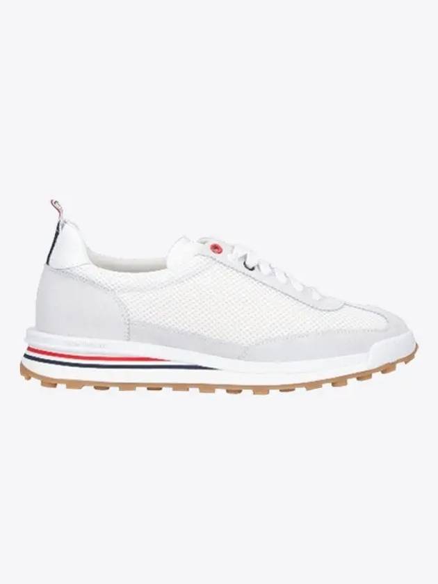 Fine Kid Suede Tech Runner White - THOM BROWNE - BALAAN 2