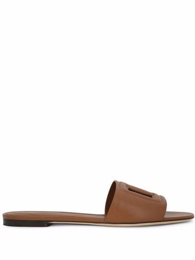 DG Millennial Logo Mule Sandals Brown - DOLCE&GABBANA - BALAAN 1