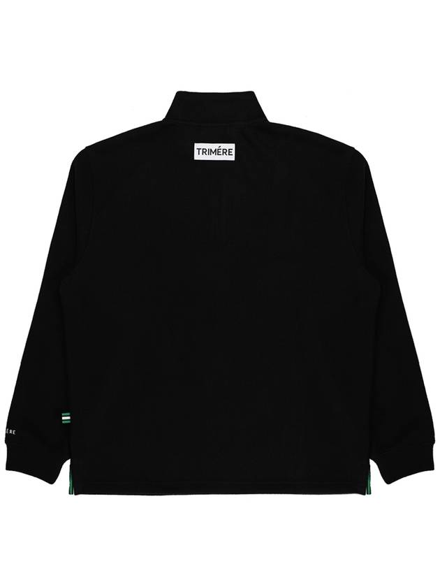 Simple circular embroidery half zipup UNISEX BLACK TMFHZ60209 - TRIMERE - BALAAN 3