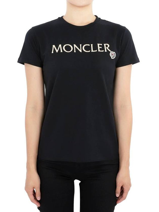 Moncler Infant embroidery logo short sleeve black 8C00006 83907 999 12 14A adults can wear - MONCLER - BALAAN 1