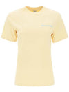 Slogan Print Cotton Short Sleeve T-Shirt Yellow - SPORTY & RICH - BALAAN 2