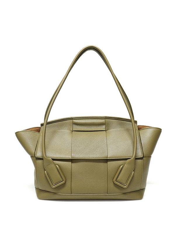 Women s Bottega Veneta 598244 Khaki Calfskin Intrecciato Weaving Arco 48 Top Handle Medium Tote Bag gt Gangbuk used luxury goods - BOTTEGA VENETA - BALAAN 2