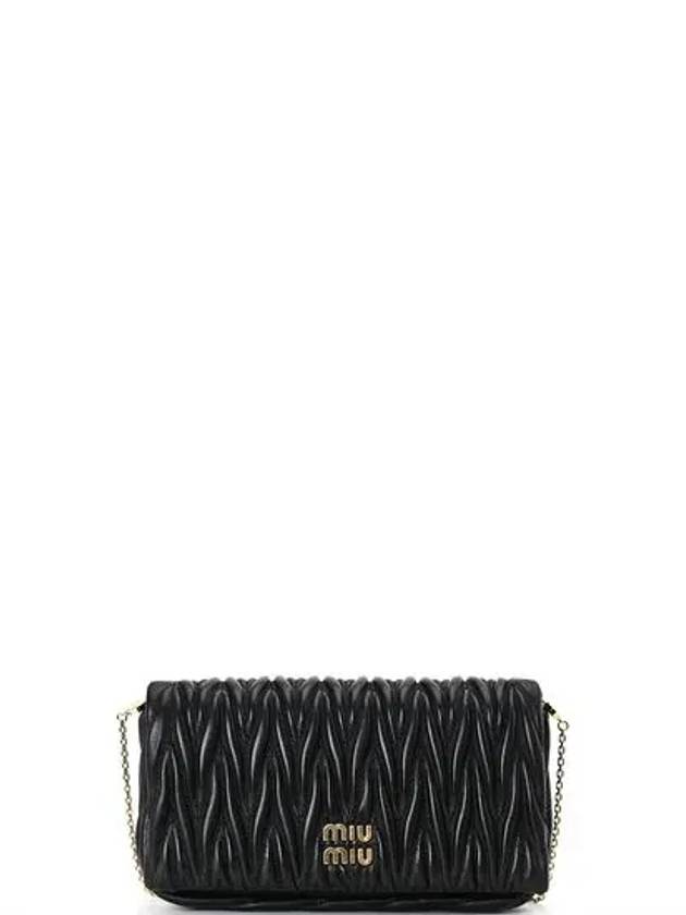 Matelasse Nappa Leather Logo Mini Bag Black - MIU MIU - BALAAN 2