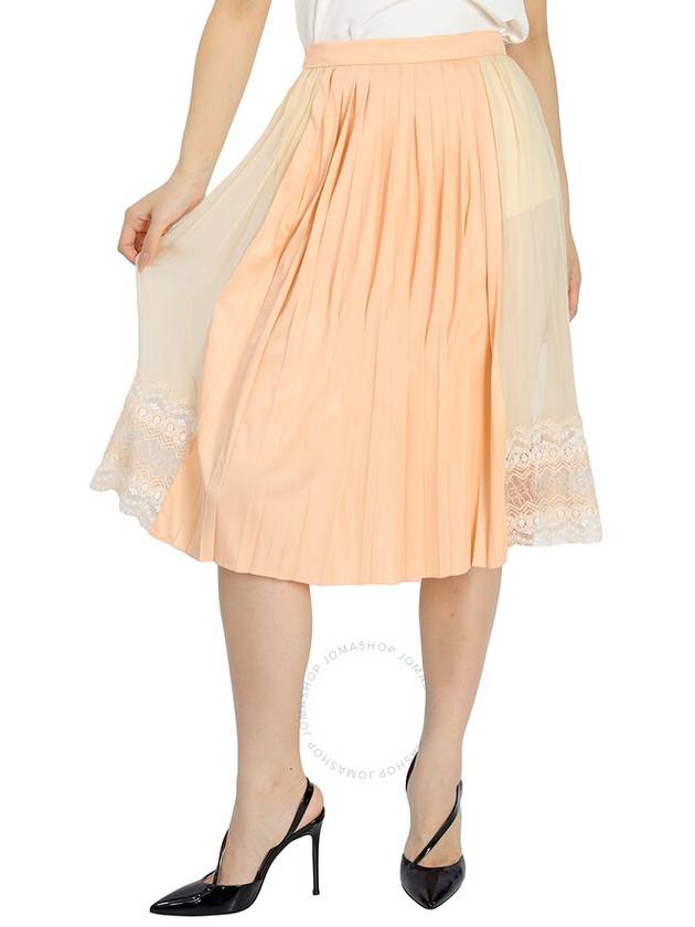 silk midi pleated skirt soft peach - BURBERRY - BALAAN 2