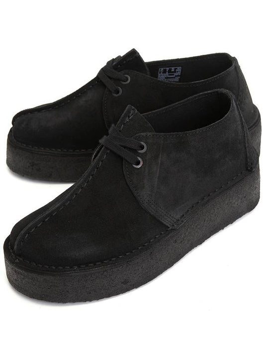 Trek Wedge Suede Loafers Black - CLARKS - BALAAN 2