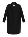 Wool Silk Collar Single Coat Black - MAISON MARGIELA - BALAAN 1